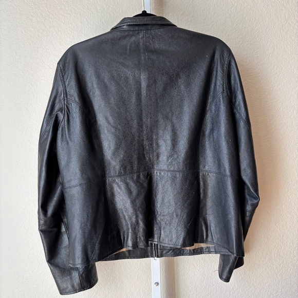 Nicole Miller New York black leather zip front jacket - Picture 4 of 6